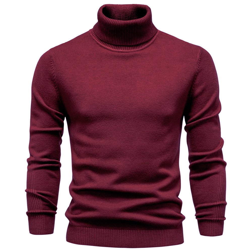 High Neck men's casual knitted sweater
