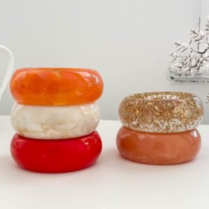 exaggerated ins glossy resin wide bracelet
